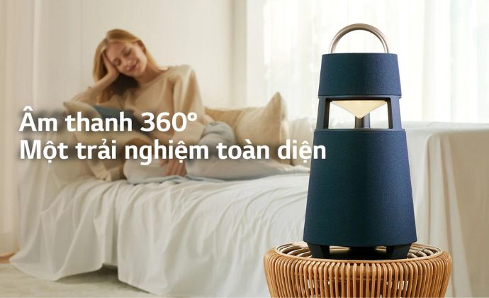 Loa LG Xboom 360 RP4: Thiết kế tinh tế, âm thanh mạnh mẽ.