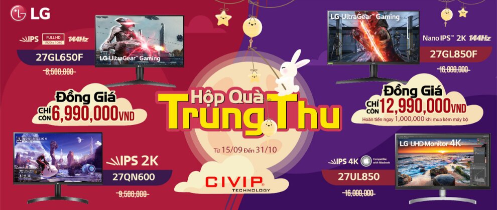 Chương trình khuyến mãi ''Hộp Qùa Trung Thu'' - Màn hình LG