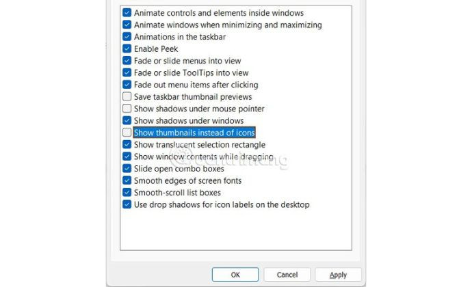 Hướng dẫn tắt thumbnail File Explorer Windows 11.