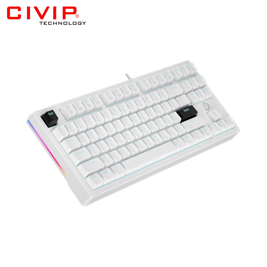 Bàn phím cơ có dây DareU EK87 V2 White - Blue Switch