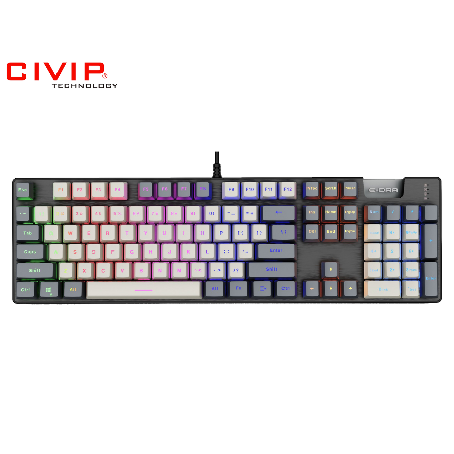 Bàn phím cơ có dây Edra EK312 Beta - Red switch