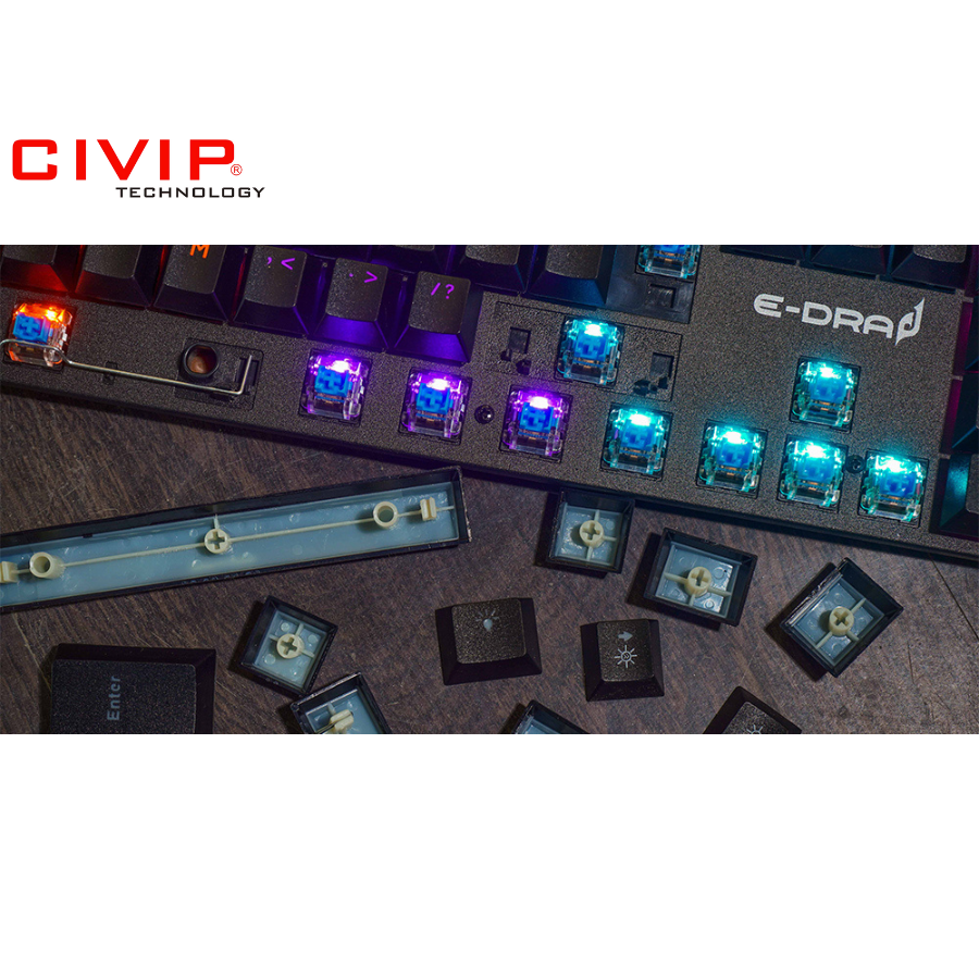 Bàn phím cơ có dây Edra EK313