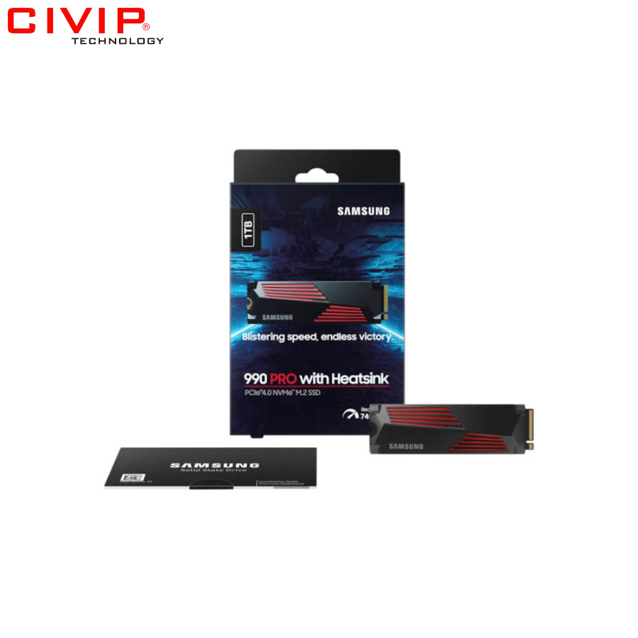 Ổ cứng SSD Samsung 990 PRO Heatsink 1TB M.2 NVMe PCIe (MZ-V9P1T0CW)