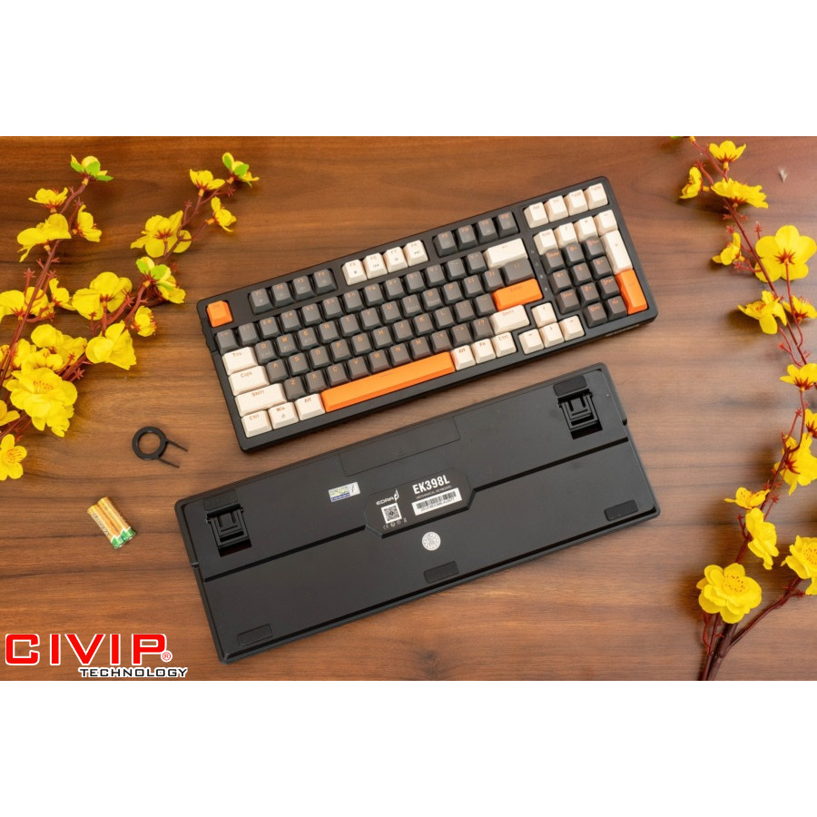 Bàn phím cơ không dây Edra EK398L Beta - Blue Switch