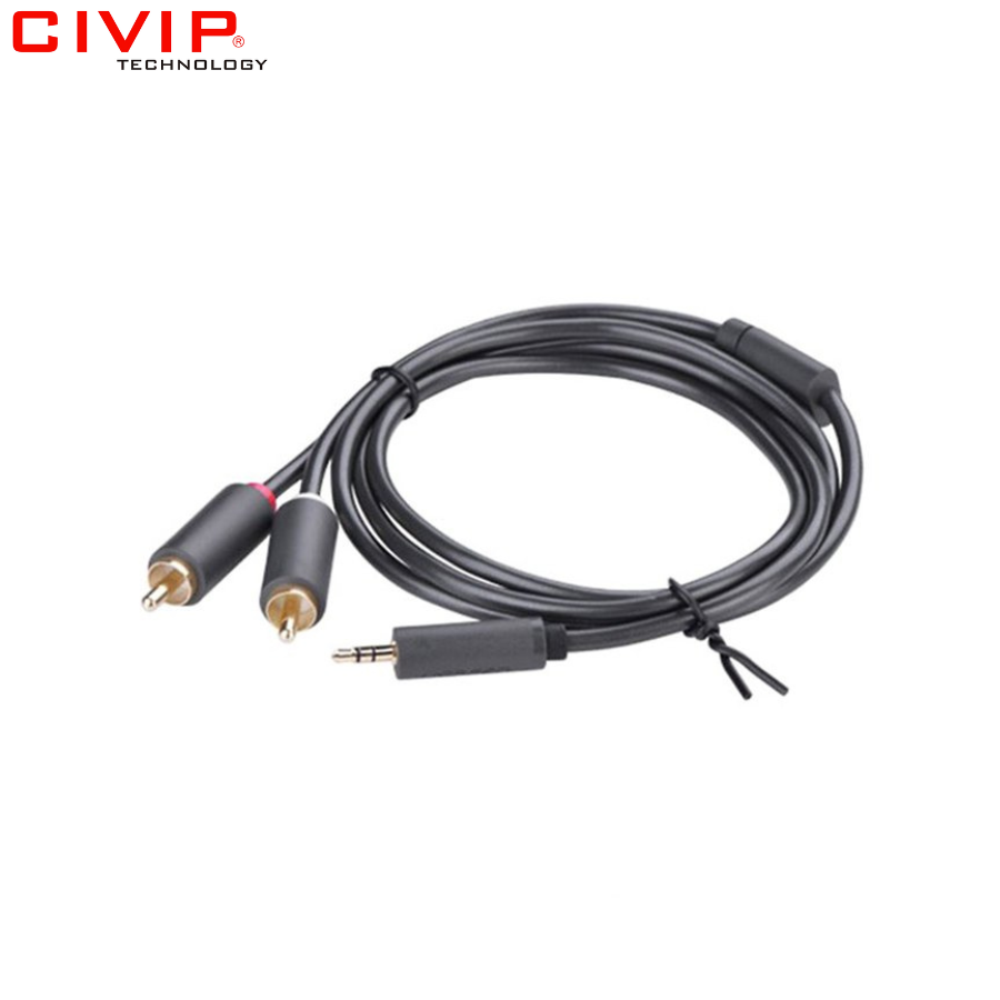 Cáp Audio 3,5mm ra 2 đầu RCA dài 2M Ugreen 10584