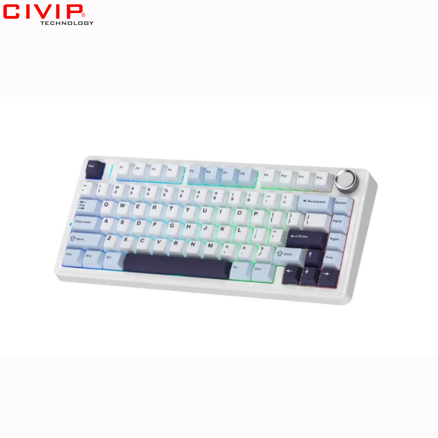 Bàn phím cơ không dây AULA F75 - Grey Wood V3 Switch