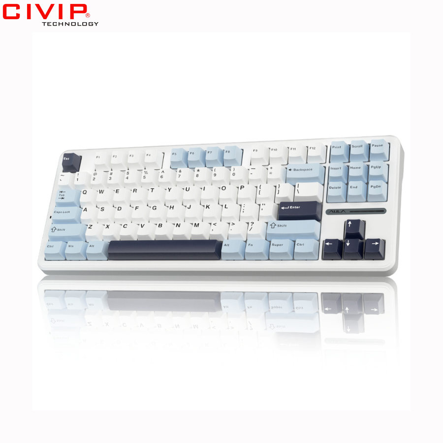 Bàn phím cơ không dây AULA F87 - Grey Wood V3 Switch