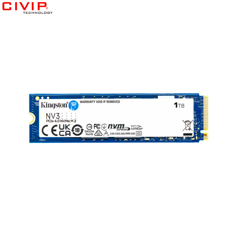 Ổ cứng SSD Kingston 1TB M.2 NVMe PCIe Gen 4x4 NV3 (SNV3S/1000GB)