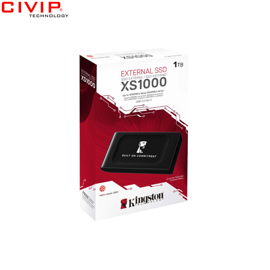 Ổ cứng di động SSD Kingston 1TB SXS1000/1000GA - Đen