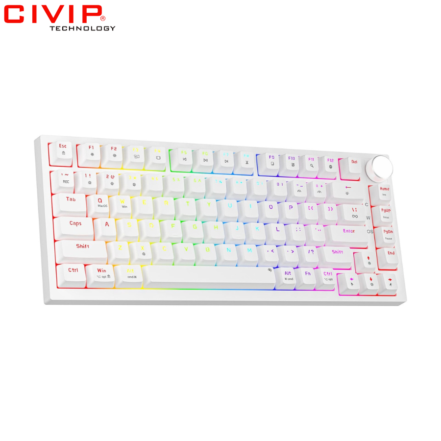 Bàn phím cơ không dây Newmen GM326 - White (Red switch)