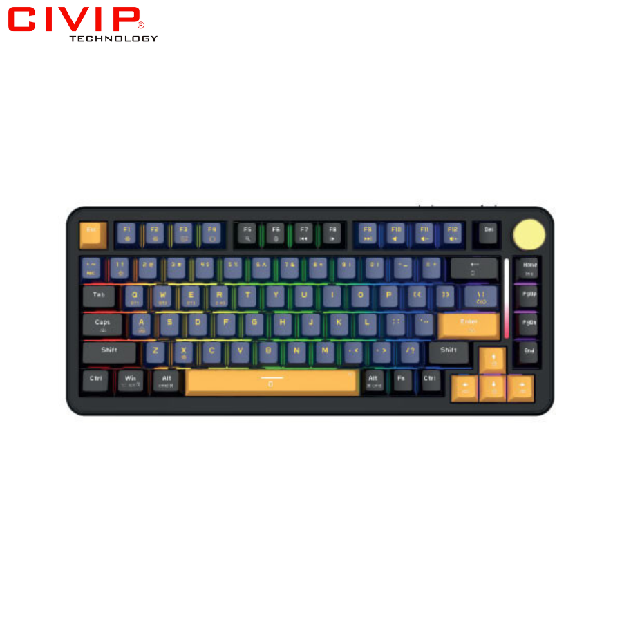 Bàn phím cơ không dây Edra EK375W Black - Linear switch