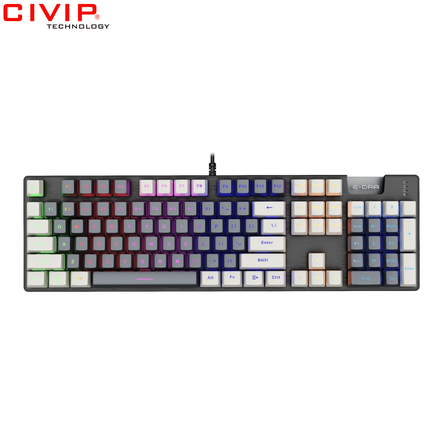 Bàn phím cơ có dây Edra EK312 Alpha - Red switch