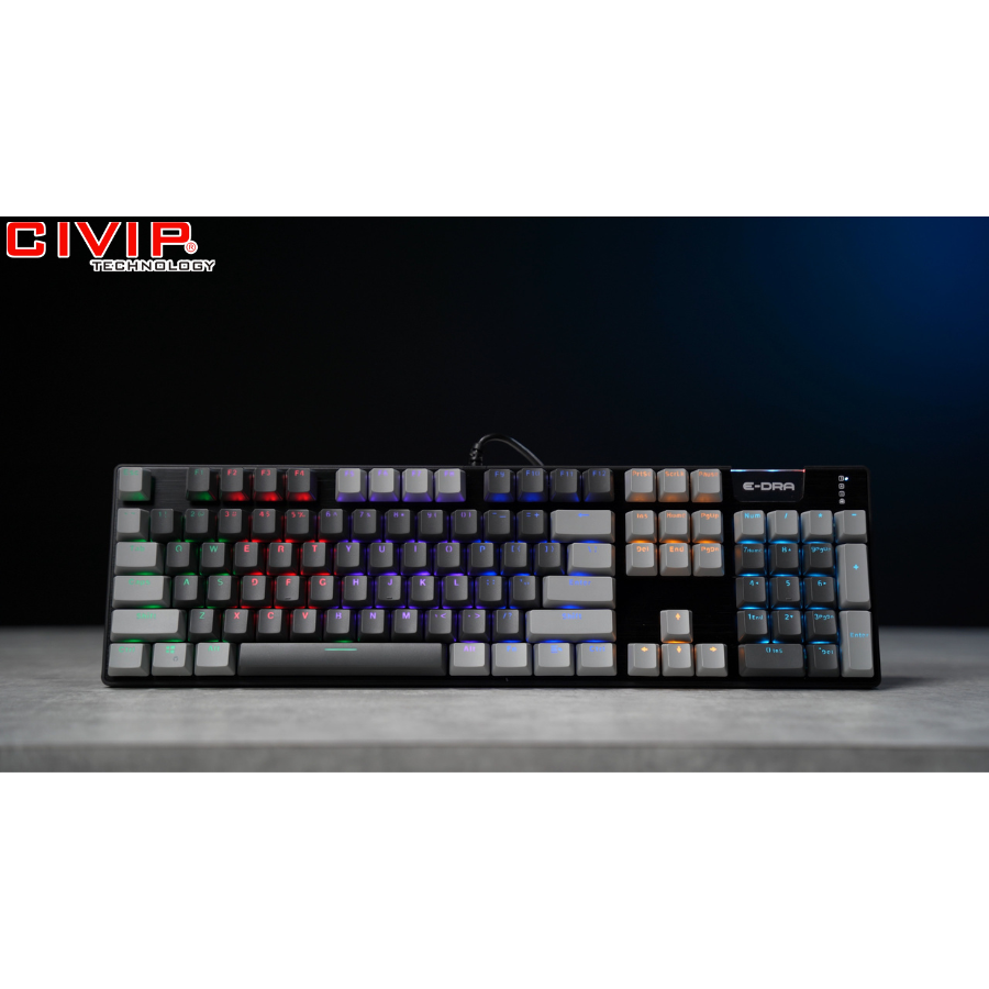 Bàn phím cơ có dây Edra EK312 Alpha - Red switch