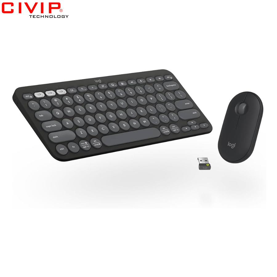 Bộ phím chuột Logitech Pebble 2 WIRELESS/BLUETOOTH - ĐEN