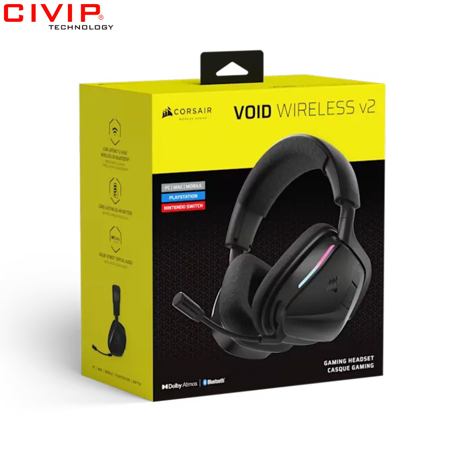 Tai nghe không dây Corsair Void V2 Wireless Carbon (CA-9011379-WW)