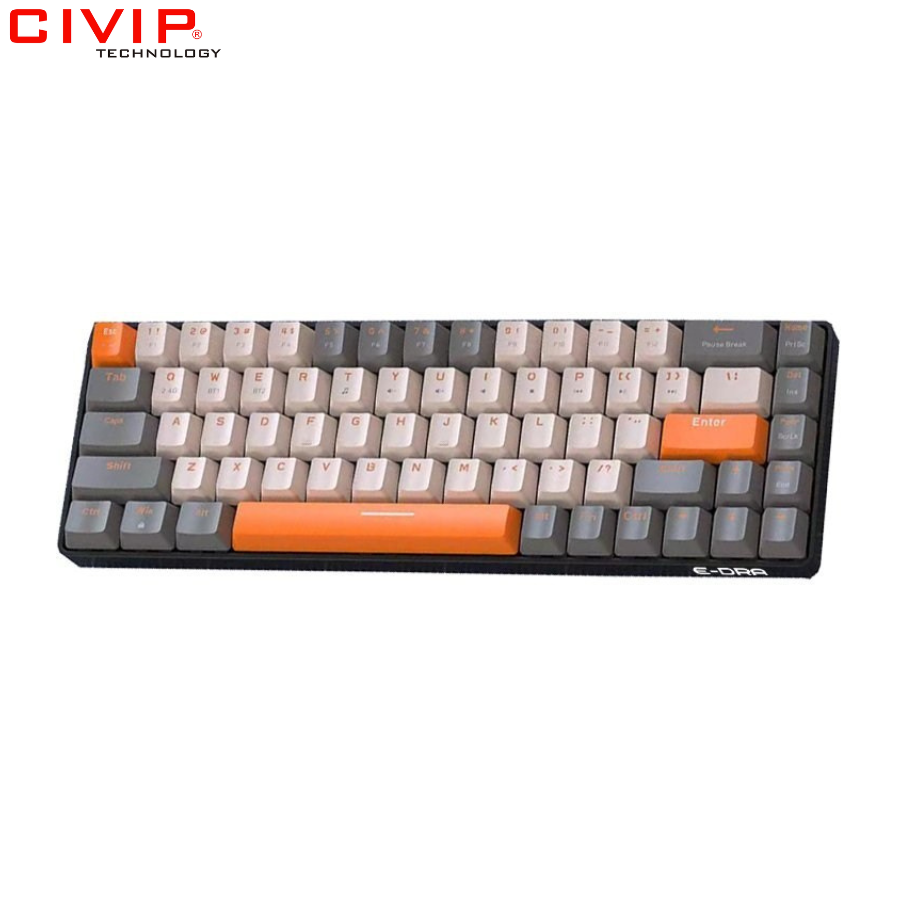 Bàn phím cơ không dây Edra EK368L Alpha - Yellow switch