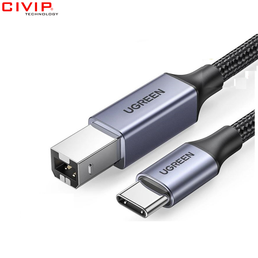 Cáp máy in USB Type C to USB B dài 3m Ugreen 80808