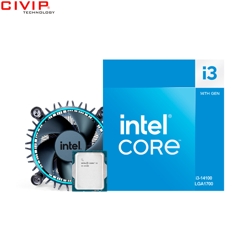 CPU Intel Core i3-14100 (3.5Ghz - Turbo 4.7Ghz/4 Core/8 Thread /12MB/60W)