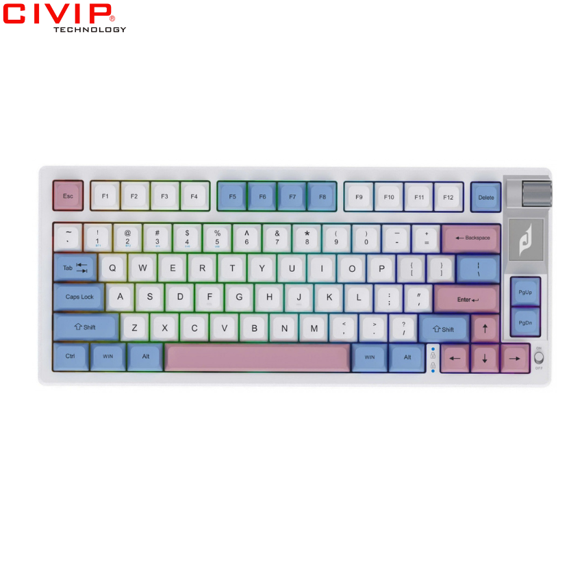 Bàn phím cơ không dây Edra EK375WA White - Jixian Sleeve Switch