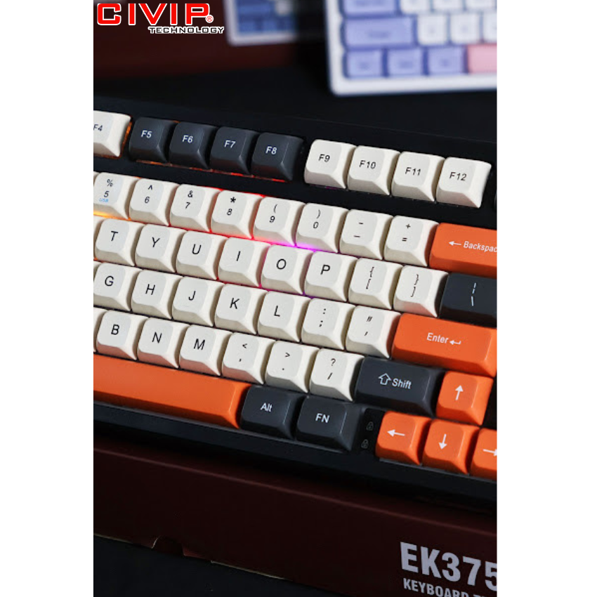 Bàn phím cơ không dây Edra EK375WA Black - Jixian Sleeve Switch