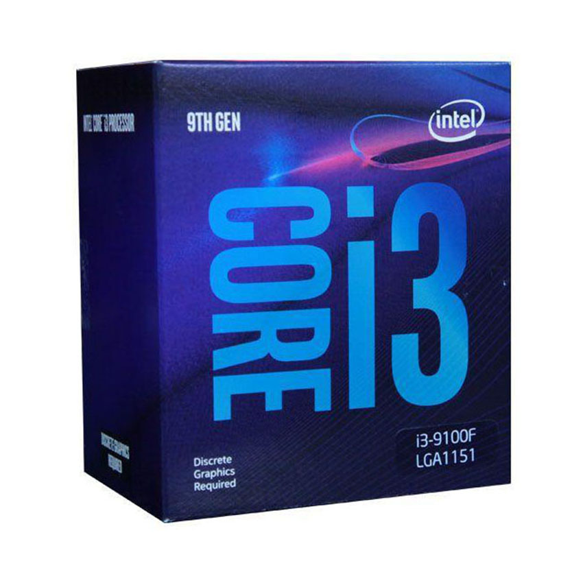 CPU Intel Core i3-9100F - Không tích hợp VGA (3.6Ghz/1151-v2/4 nhân 4 luồng/6MB Cache/65W) 