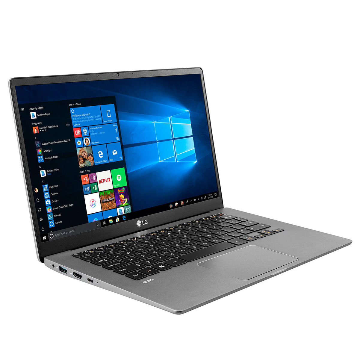 Laptop LG Gram 14Z90N (i5 1035G7/8GB RAM/256GB SSD/14.0inch FHD/FP/Win10 Home/Xám Bạc) - V.AR52A5
