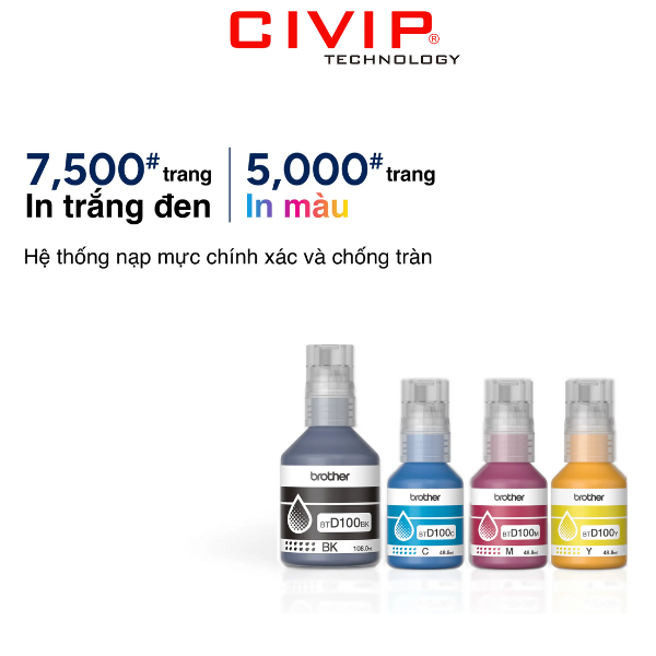 Máy in phun màu đa năng Brother DCP-T530DW