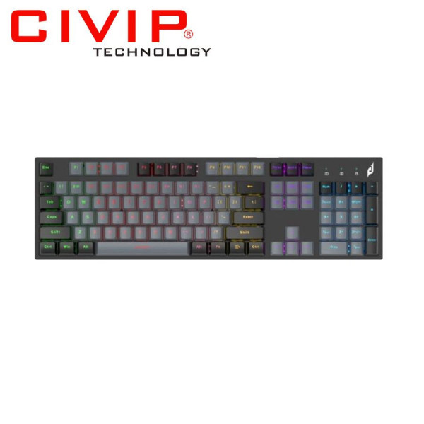 Bàn phím cơ có dây Edra EK315X - Optical Switch (Black + Gray)