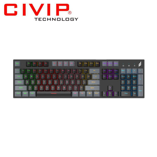 Bàn phím cơ có dây Edra EK315X - Optical Switch (Gray + Black)