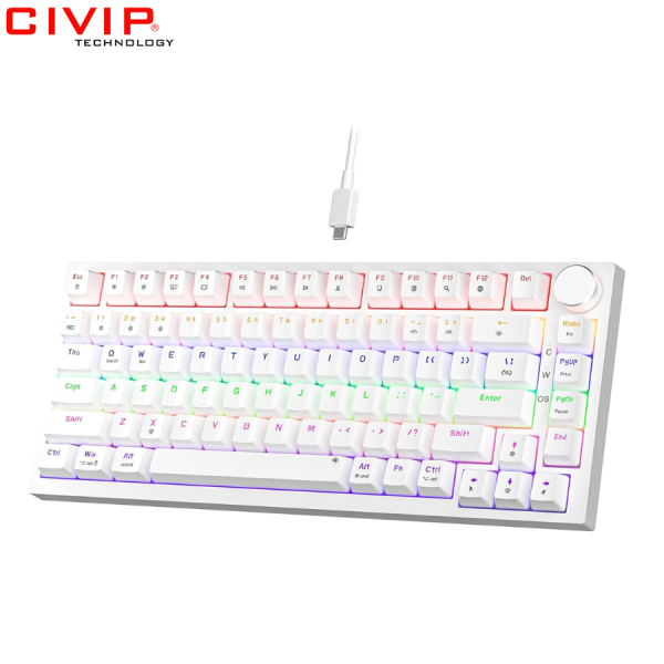 Bàn phím cơ không dây Newmen GM326 - White (Red switch)