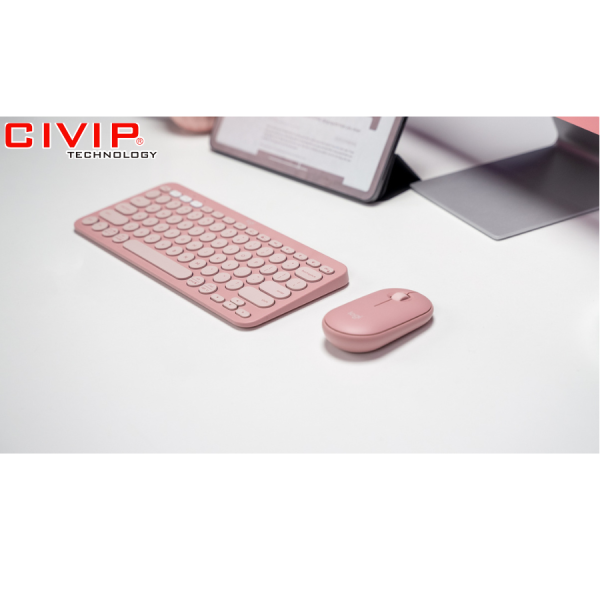 Bộ phím chuột Logitech Pebble 2 WIRELESS/BLUETOOTH - Hồng
