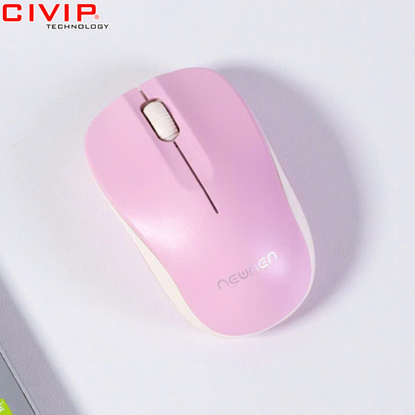 Chuột không dây NEWMEN F116 Hồng-trắng