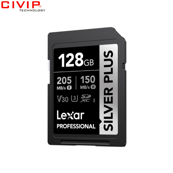 Thẻ Nhớ Lexar 128GB SDXC UHS-I V30 Professional Silver Plus Series