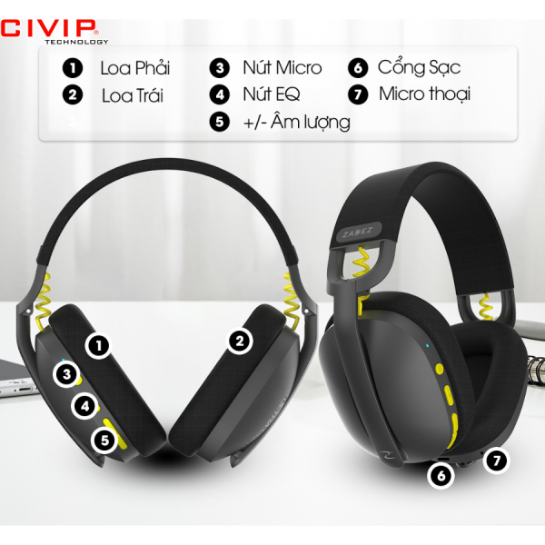 Tai nghe không dây Zadez GP-803B - Đen