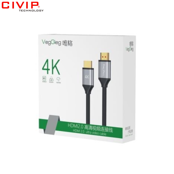 Cáp HDMI 2.1 dài 5M VegGieg V-H304 hỗ trợ 4K