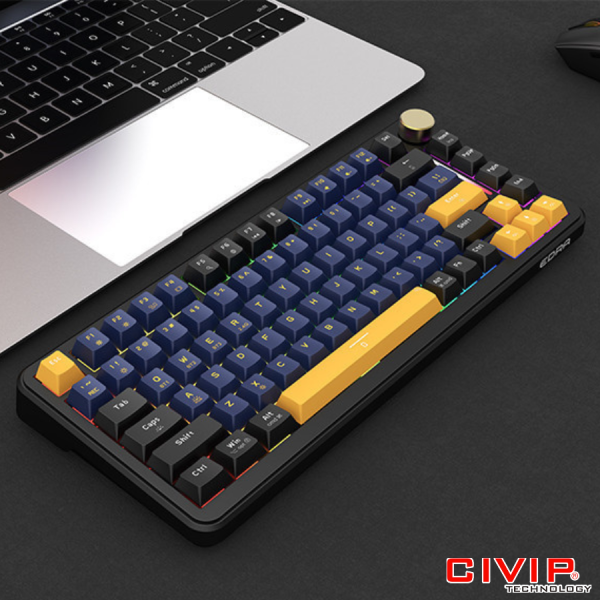 Bàn phím cơ không dây Edra EK375W Black - Linear switch