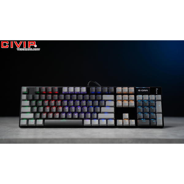 Bàn phím cơ có dây Edra EK312 Alpha - Red switch