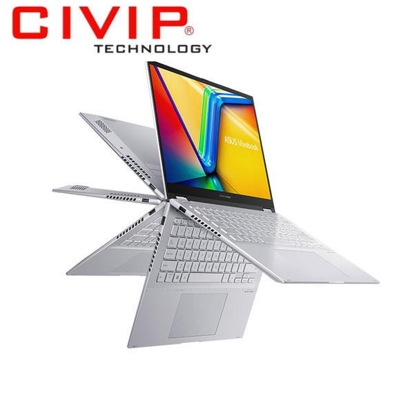 Laptop Asus Vivobook S 14 Flip TP3402VA-LZ632W (i5 13420H/ 16GB/ 512GB SSD/ 14 inch WUXGA Touch/ Win11/ Silver/ Bút)