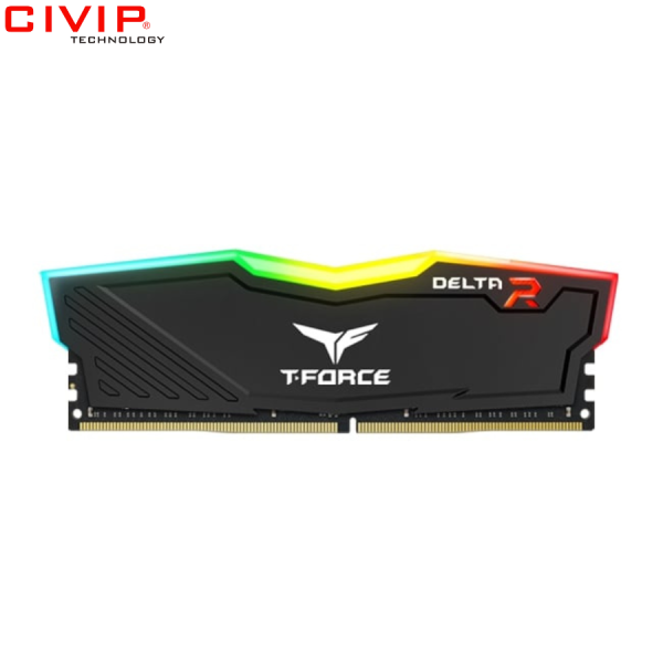Ram PC TeamGroup T-Force Delta RGB 8GB/3200MHz DDR4 - Black