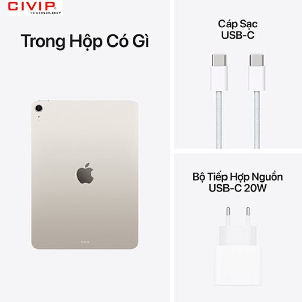 Máy tính bảng Apple IPad Air M3 11 inch Wi-Fi + Cellular (8GB/ 256GB/Starlight) MCG24ZA/A