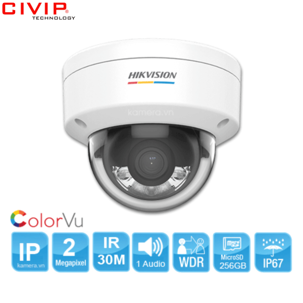 Camera IP Dome COLORVU Hikvision DS-2CD1127G2-LUF  2.0MP