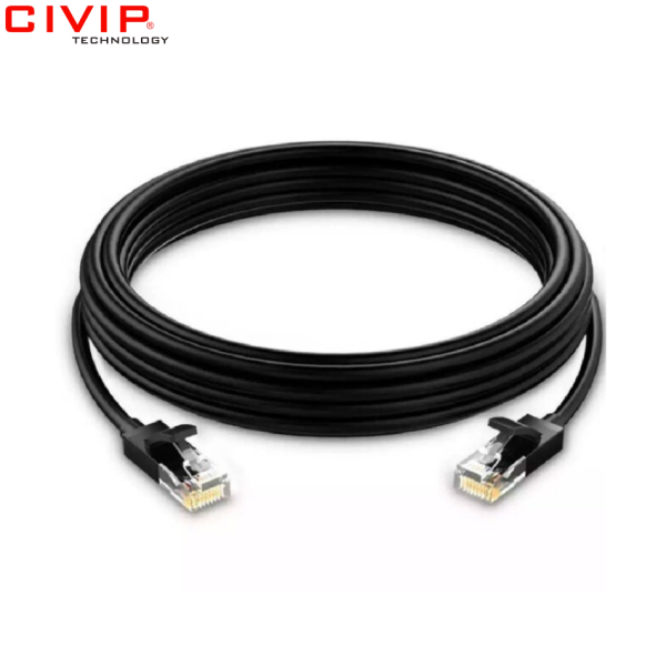 Cáp mạng UTP Cat6 UTP tròn dài 15M Màu đen 26AWG Ugreen 20165