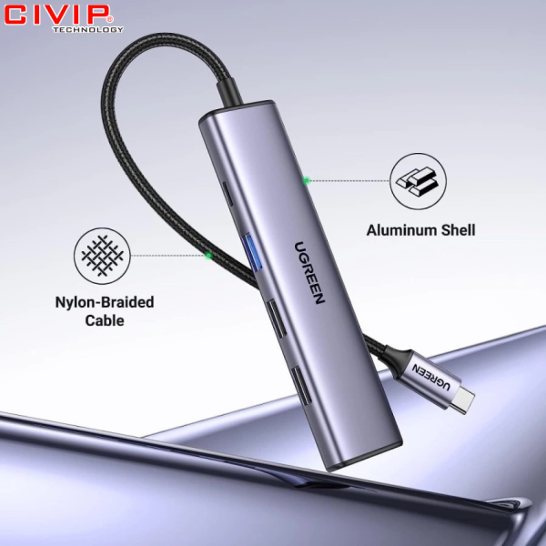 Bộ chuyển đổi Type C ra 5 cổng Ugreen 15495