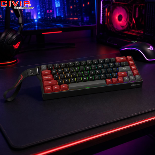 Bàn phím cơ không dây Edra EK368WT - Red switch