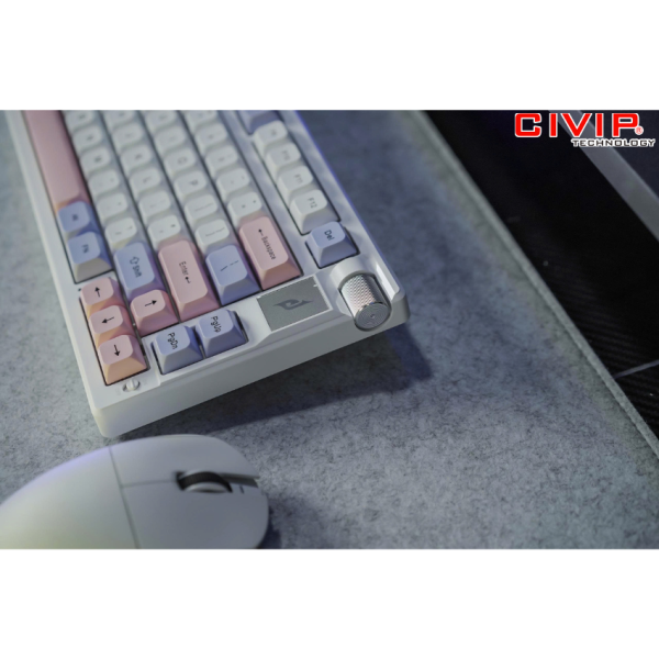 Bàn phím cơ không dây Edra EK375WA White - Jixian Sleeve Switch