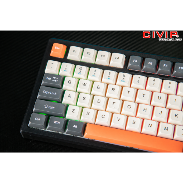 Bàn phím cơ không dây Edra EK375WA Black - Jixian Sleeve Switch