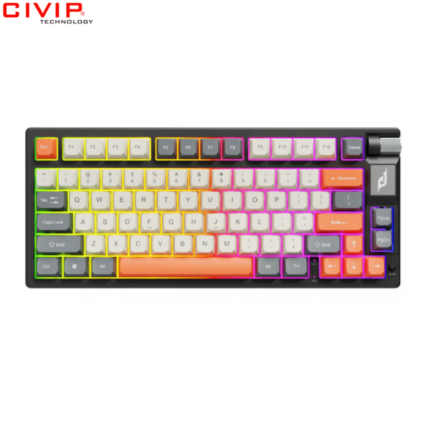 Bàn phím cơ không dây Edra EK375WA Black - Jixian Sleeve Switch