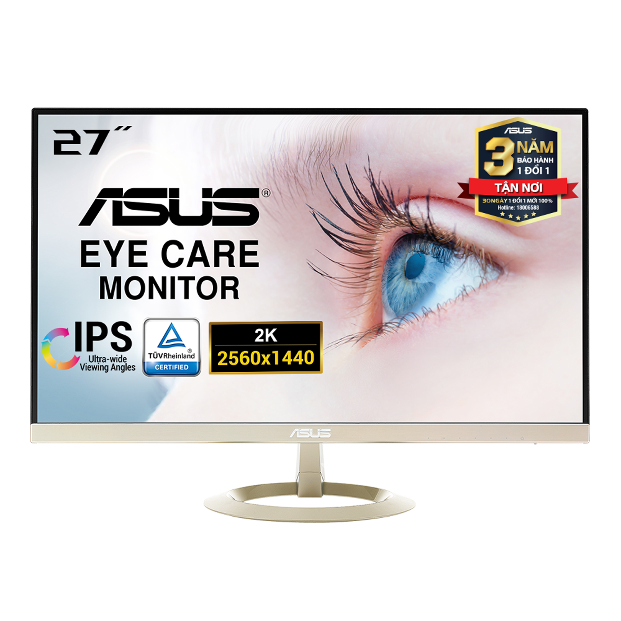 Màn hình Asus VZ27AQ (27inch/2K/IPS/75Hz/5ms/400cd/m²/DP+HDMI+VGA)