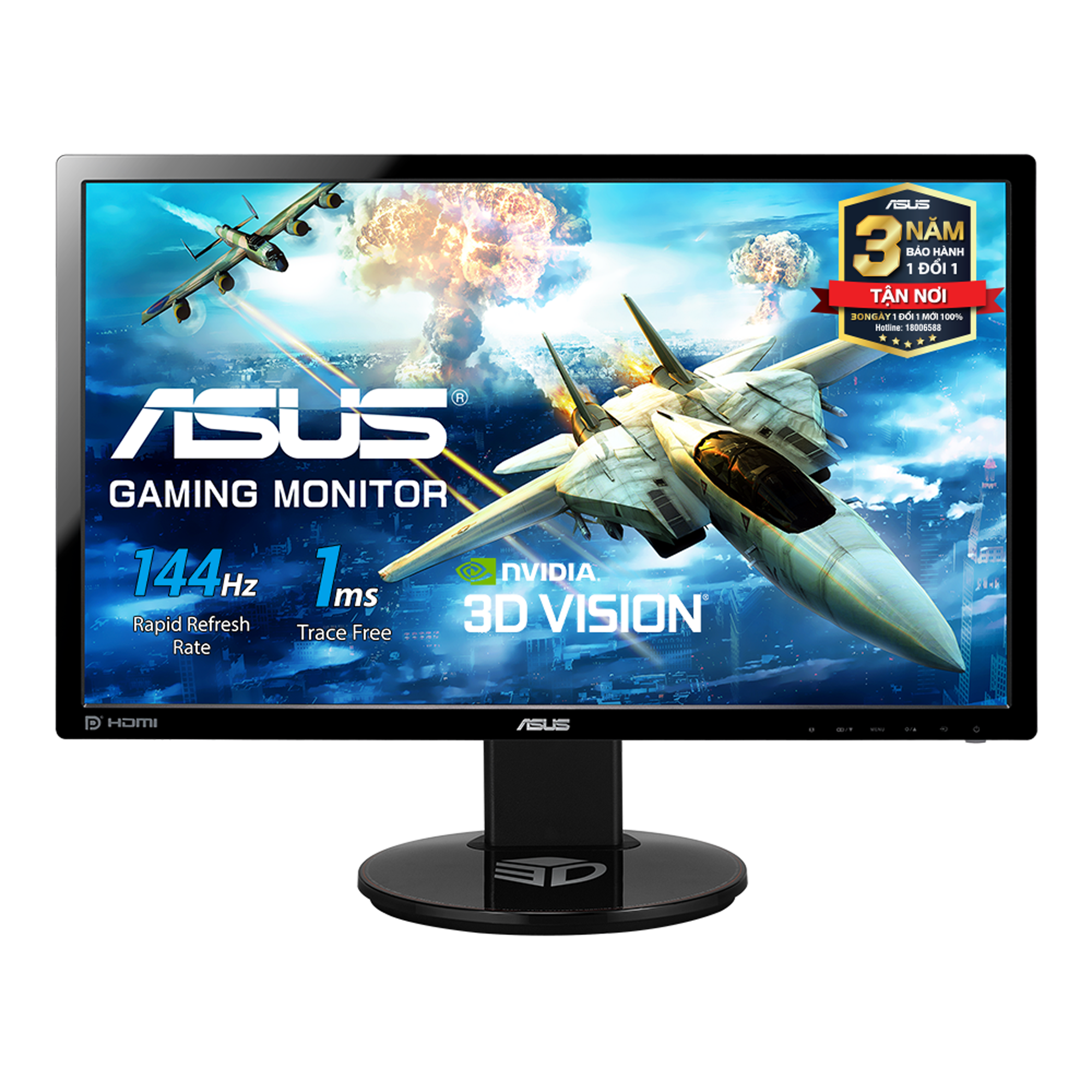 Màn hình LCD Asus VG248QE (24 inch/FHD/TN/350cd/m²/HDMI+DP+DVI-D/144Hz/1ms)