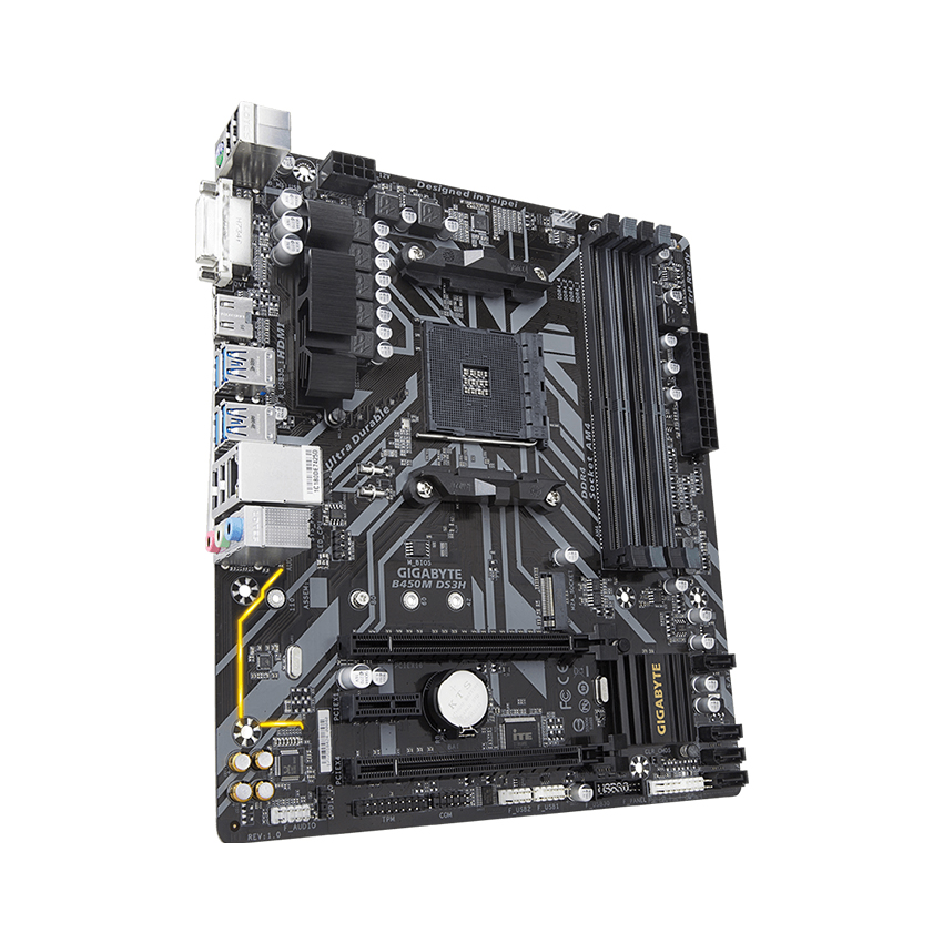 Mainboard GIGABYTE B450M-DS3H (AMD B450/Socket AM4/m-ATX/4 khe RAM DDR4)